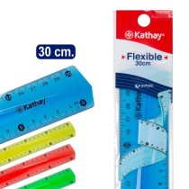 Regla Flexible 30 Cm Transparente Kathay