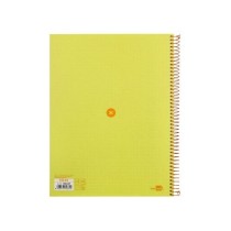 Cuaderno espiral liderpapel a4 micro antartik tapa forrada80h 90 gr rayado puntos 1 banda 4 taladros amarillo