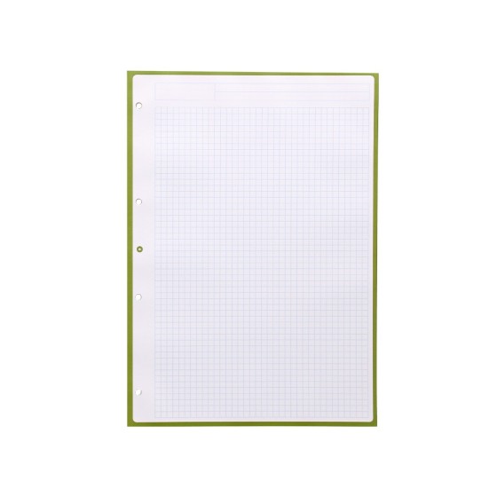 Recambio liderpapel a4 antartik 80 hojas 90g/m2 cuadro 5mm 4 taladros 1 banda con marco color verde
