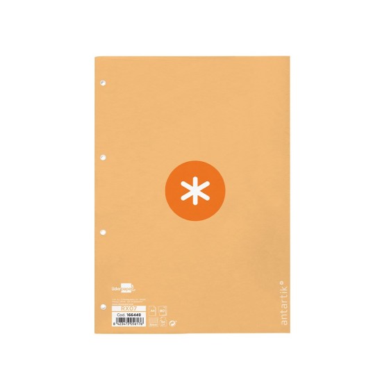 Recambio liderpapel a4 antartik 80 hojas 90g/m2 cuadro 5mm 4 taladros 1 banda con marco color amarillo