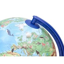 Globo terraqueo liderpapel con luz fisico y politico con animales diametro 20 cm
