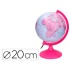 Globo terraqueo liderpapel con luz fisico y politico diametro 20 cm color rosa
