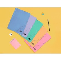 Carpeta liderpapel gomas folio 3 solapas carton plastificado colores pasteles surtidos