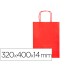 Bolsa papel q-connect celulosa rojo l con asa retorcida 320x400x14 mm