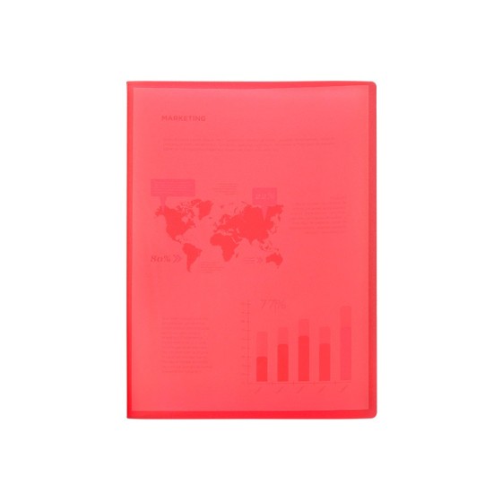 Carpeta liderpapel escaparate 40 fundas polipropileno din a3 rojo translucido