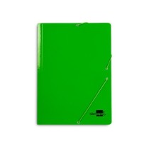 Carpeta liderpapel gomas folio 3 solapas carton plastificado color verde