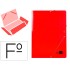 Carpeta liderpapel gomas folio 3 solapas carton plastificado color rojo
