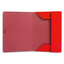Carpeta liderpapel gomas folio 3 solapas carton plastificado color rojo