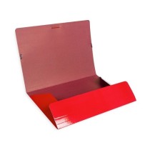 Carpeta liderpapel gomas folio 3 solapas carton plastificado color rojo