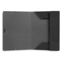 Carpeta liderpapel gomas folio 3 solapas carton plastificado color negro