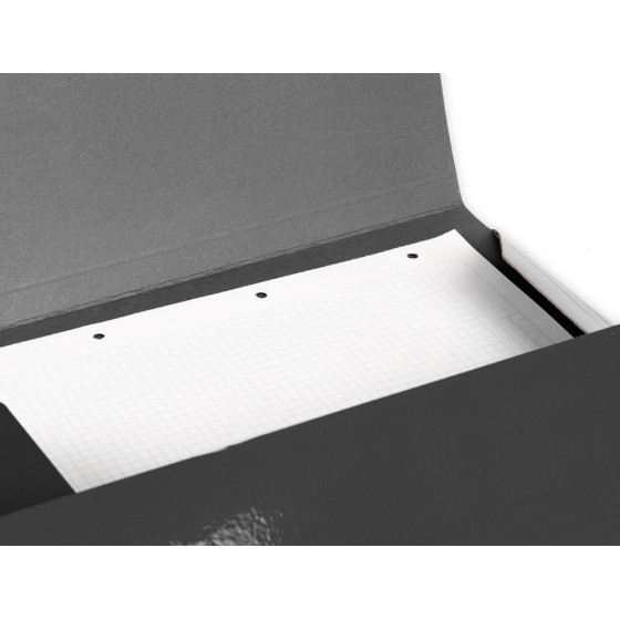 Carpeta liderpapel gomas folio 3 solapas carton plastificado color negro