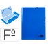 Carpeta liderpapel gomas folio 3 solapas carton plastificado color azul