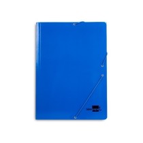 Carpeta liderpapel gomas folio 3 solapas carton plastificado color azul