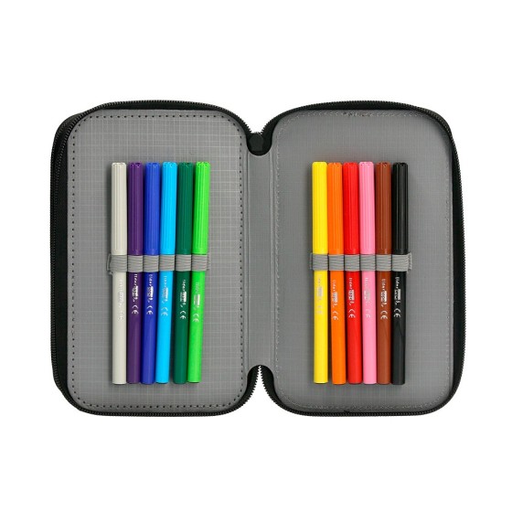 Plumier escolar antartik triple color rojo 36 piezas