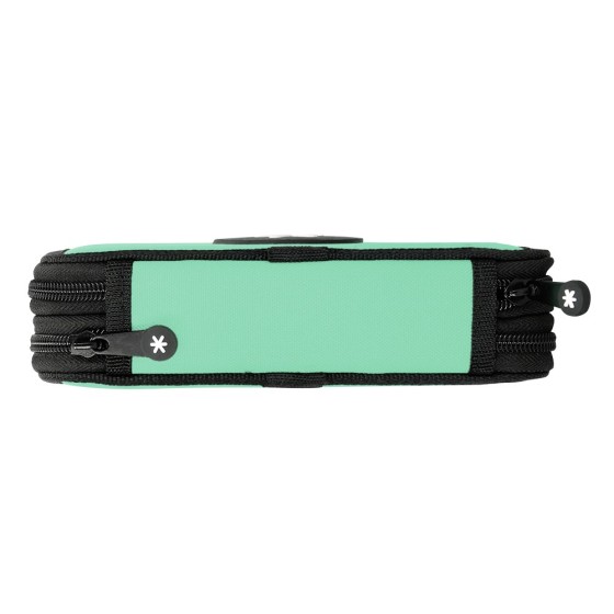 Plumier escolar antartik doble color menta 28 piezas