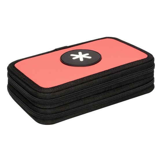 Plumier escolar antartik doble color coral 28 piezas