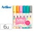 Rotulador artline fluorescente ek-660 colores pastel bolsa de 6 unidades colores surtidos