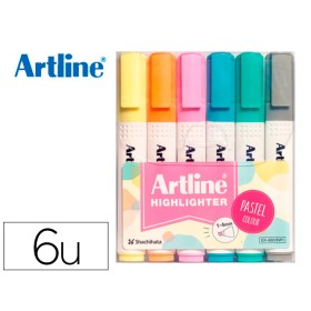 Rotulador artline fluorescente ek-660 colores pastel bolsa de 6 unidades colores surtidos