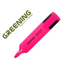 Rotulador greening fluorescente punta biselada rosa
