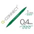 Rotulador q-connect marcador permanente doble punta color verde 0,4 mm y 1 mm