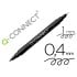 Rotulador q-connect marcador permanente doble punta color negro 4 mm y 1 mm