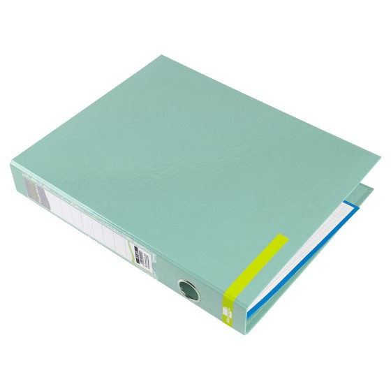 Carpeta de 2 anillas 25 mm mixtas liderpapel a4 forrado color system con ollao y tarjetero menta