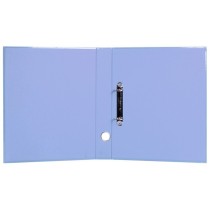 Carpeta de 2 anillas 25 mm mixtas liderpapel a4 forrado color system con ollao y tarjetero celeste