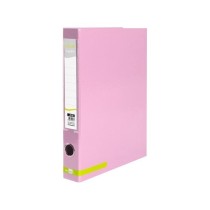 Carpeta de 2 anillas 25 mm mixtas liderpapel a4 forrado color system con ollao y tarjetero rosa