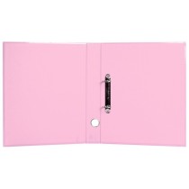 Carpeta de 2 anillas 25 mm mixtas liderpapel a4 forrado color system con ollao y tarjetero rosa
