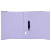 Carpeta de 2 anillas 25 mm mixtas liderpapel a4 forrado color system con ollao y tarjetero lavanda