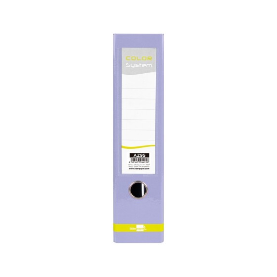 Archivador de palanca liderpapel a4 color system forrado sin rado lomo 80 mm lavanda compresor metalico