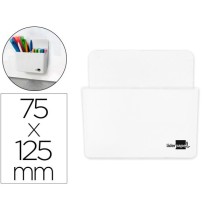 Cubilete portalapices liderpapel plastico magnetico blanco 125x75x40 mm