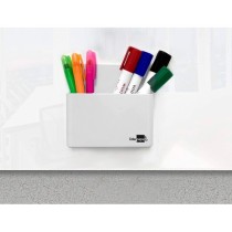 Cubilete portalapices liderpapel plastico magnetico blanco 125x75x40 mm