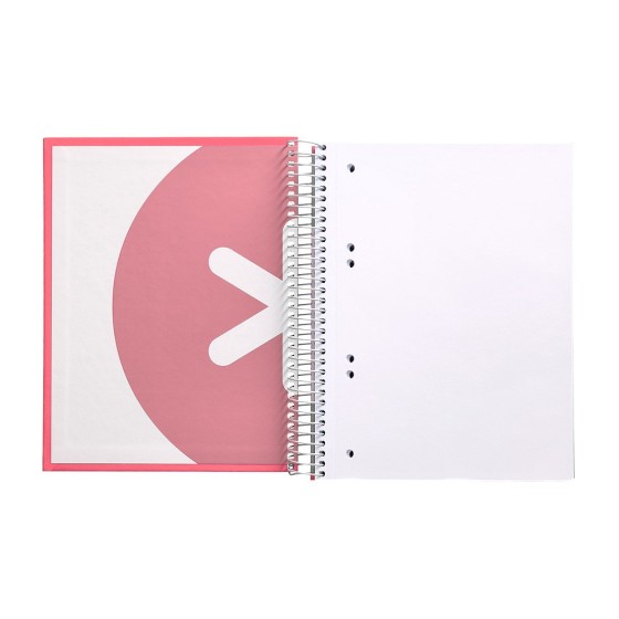 Cuaderno espiral liderpapel a5 micro antartik tapa forrada120h 100 gr liso 5 bandas 6 taladros color coral