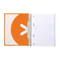 Cuaderno espiral liderpapel a5 micro antartik tapa forrada120h 100 gr cuadro 5mm 5 banda6 taladros color mostaza