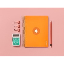 Cuaderno espiral liderpapel a5 micro antartik tapa forrada120h 100 gr cuadro 5mm 5 banda6 taladros color mostaza