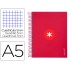 Cuaderno espiral liderpapel a5 micro antartik tapa forrada120h 100 gr cuadro 5mm 5 banda6 taladros color frambuesa