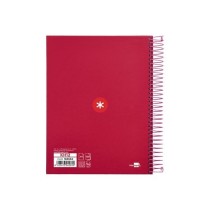 Cuaderno espiral liderpapel a5 micro antartik tapa forrada120h 100 gr cuadro 5mm 5 banda6 taladros color frambuesa