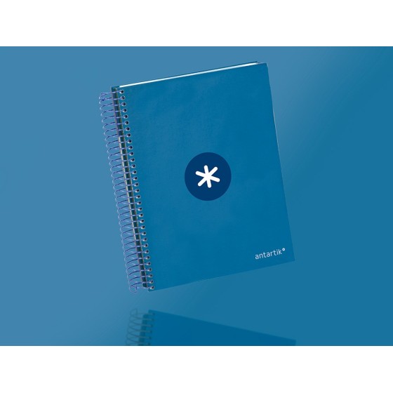 Cuaderno espiral liderpapel a5 micro antartik tapa forrada120h 100 gr cuadro 5mm 5 banda6 taladros color azul oscuro
