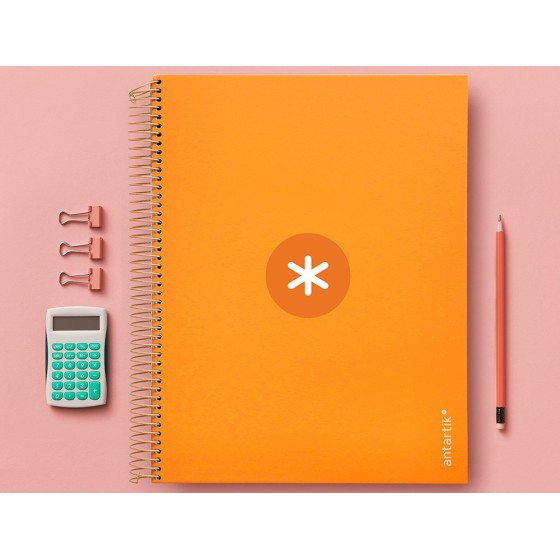 Cuaderno espiral liderpapel a4 micro antartik tapa forrada120h 100 gr horizontal 5 banda4 taladros color mostaza
