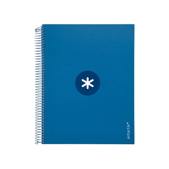 Cuaderno espiral liderpapel a4 micro antartik tapa forrada120h 100 gr cuadro 5mm 5 banda4 taladros color azul marino