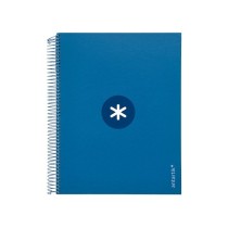 Cuaderno espiral liderpapel a4 micro antartik tapa forrada120h 100 gr cuadro 5mm 5 banda4 taladros color azul marino