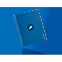 Cuaderno espiral liderpapel a4 micro antartik tapa forrada120h 100 gr cuadro 5mm 5 banda4 taladros color azul marino