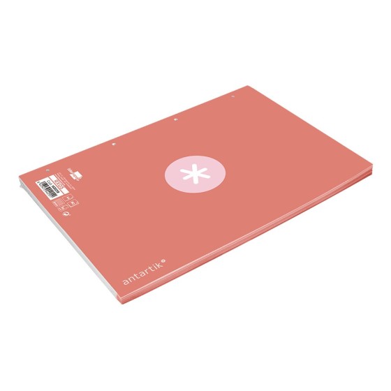 Recambio liderpapel a4 antartik 80 hojas 90g/m2 cuadro 5 mm 4 taladros 1 banda marco color rosa