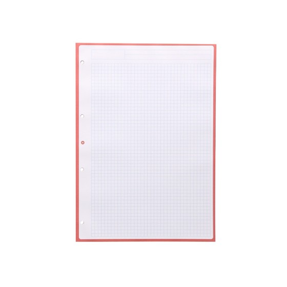 Recambio liderpapel a4 antartik 80 hojas 90g/m2 cuadro 5 mm 4 taladros 1 banda marco color rosa