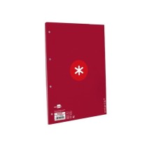 Recambio liderpapel a4 antartik 80 hojas 90g/m2 cuadro 5 mm 4 taladros 1 banda marco color frambuesa