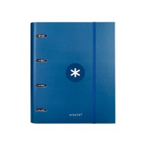 Carpeta con recambio liderpapel antartik a4 cuadro 5 mm forrada 4 anillas 40mm redondas color azul marino