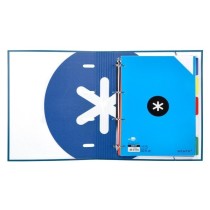 Carpeta con recambio liderpapel antartik a4 cuadro 5 mm forrada 4 anillas 40mm redondas color azul marino
