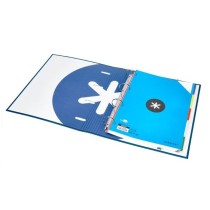 Carpeta con recambio liderpapel antartik a4 cuadro 5 mm forrada 4 anillas 40mm redondas color azul marino