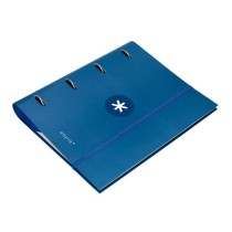 Carpeta con recambio liderpapel antartik a4 cuadro 5 mm forrada 4 anillas 40mm redondas color azul marino